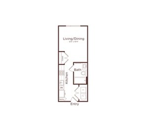 Studio, 1 bath, 397 sqft, $1,245