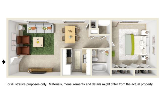 1 bed, 1 bath, 661 sqft, $1,350, Unit 75801d