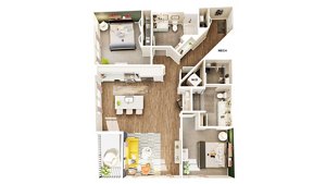 2 beds, 2 baths, 1,198 sqft, $3,023