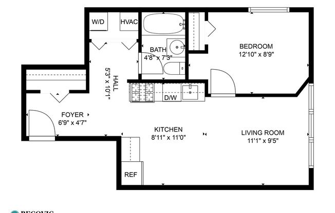 1 bed, 1 bath, 465 sqft, $1,700, Unit 404