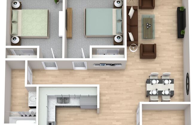 2 beds, 1 bath, 800 sqft, $1,419, Unit 1-03