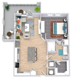 1 bed, 1 bath, 757 sqft, $1,355