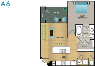 1 bed, 1 bath, 679 sqft, $1,431