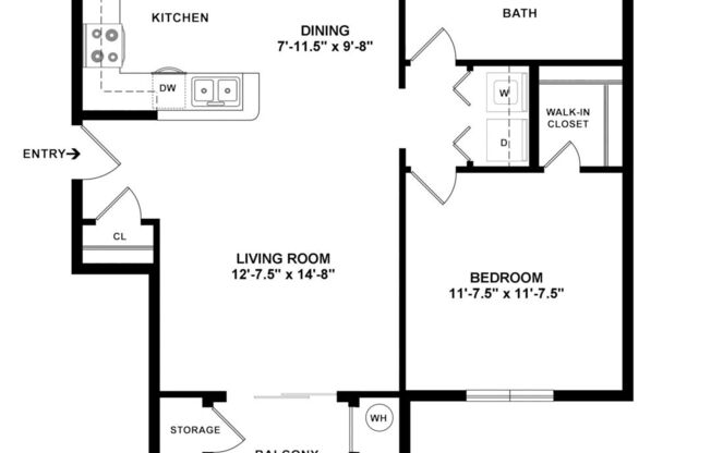 1 bed, 1 bath, 768 sqft, $1,864