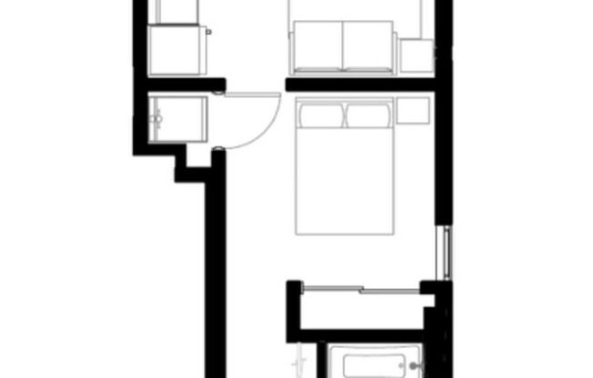 Studio, 1 bath, 493 sqft, $1,299, Unit #410