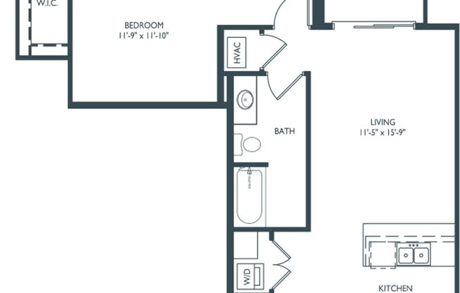 1 bed, 1 bath, 789 sqft, $1,650, Unit 115