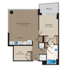 1 bed, 1 bath, 880 sqft, $3,186