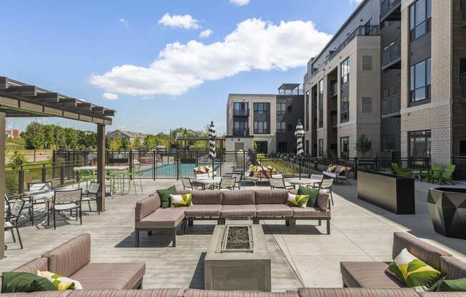 Poolside lounge at Nuvelo at Parkside Apartments