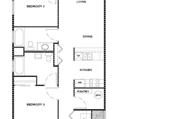 3 beds, 2 baths, 1,125 sqft, $1,695, Unit Unit # 11