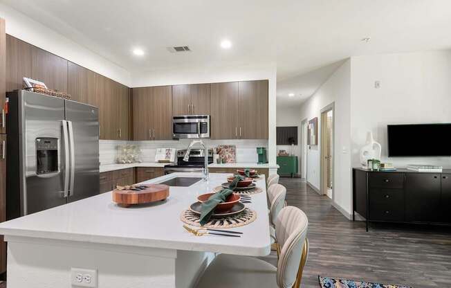 Large Kitchen with Spacious Island and Counter Seating