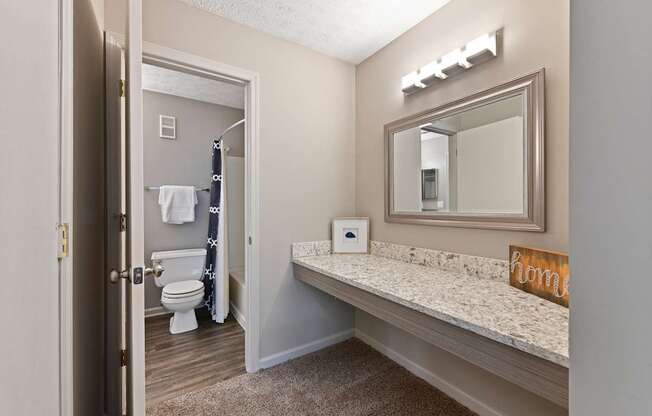 Patchen Oaks Apartments - Large Bathrooms with Additional Vanities