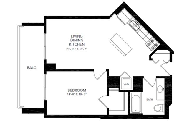1 bed, 1 bath, 577 sqft, $2,099, Unit 603