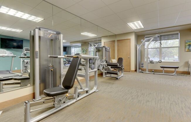 Gym at The Legends at Silver Lake Village 55+ Apartments, St. Anthony, MN at The Legends at Silver Lake Village 55+ Apartments, St. Anthony, 55421