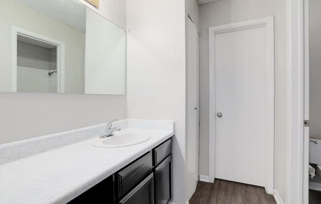 Bathroom Vanity at The Villas at Quail Creek Apartments in Austin Texas June 2021