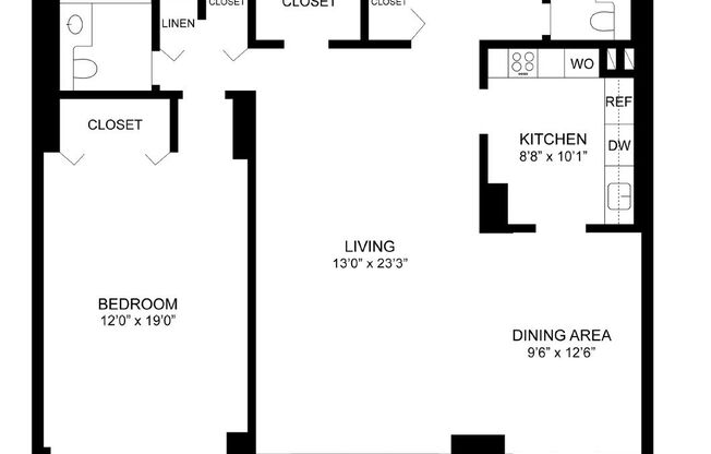 1 bed, 1.5 baths, 880 sqft, $3,075