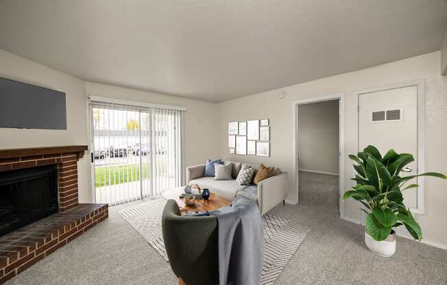 Living Room with Plush Carpeting