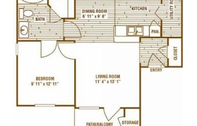 1 bed, 1 bath, 600 sqft, $959