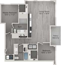 2 beds, 2 baths, 1,147 sqft, $2,923