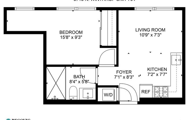 1 bed, 1 bath, 379 sqft, $1,850, Unit 704