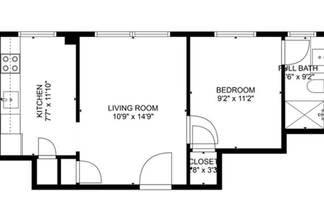 1 bed, 1 bath, 446 sqft, $1,040, Unit 202 (AMI)