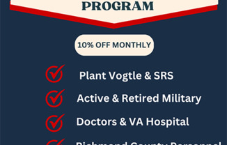 A poster advertising a Preferred Employer Program with a 10% discount for certain groups.