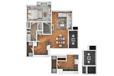 1 bed, 1 bath, 751 sqft, $1,540