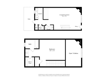 1 bed, 1.5 baths, 1,100 sqft, $1,335