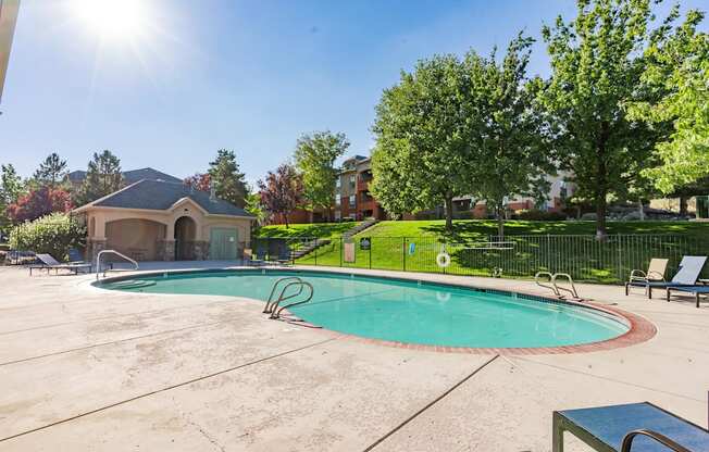 our resort style swimming pool is clean and ready for our residents to use