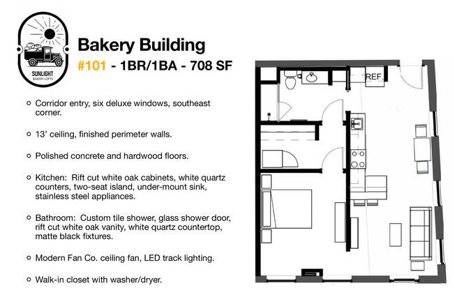 1 bed, 1 bath, 526 sqft, $1,225, Unit 101