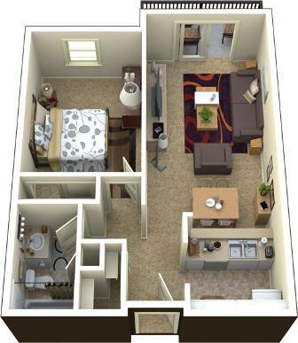 1 bed, 1 bath, 670 sqft, $1,300, Unit 1611304r
