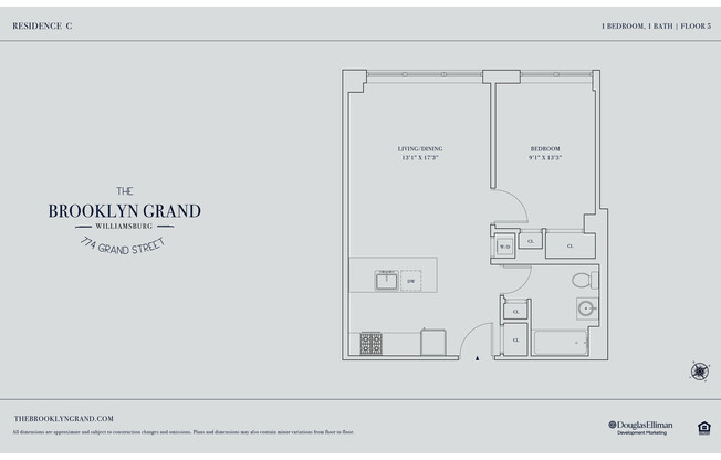 1 bed, 1 bath, $3,730, Unit 5C