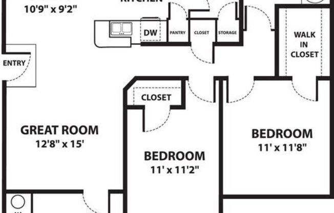 2 beds, 1 bath, 900 sqft, $1,268