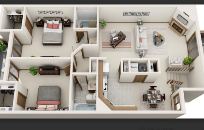 2 beds, 2 baths, 1,200 sqft, $1,625, Unit 7120F