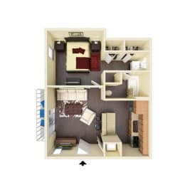 1 bed, 1 bath, 565 sqft, $1,099