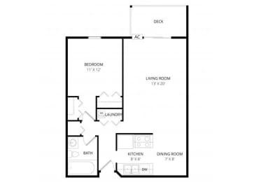 1 bed, 1 bath, 752 sqft, $1,370