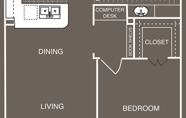1 bed, 1 bath, 645 sqft, $1,406