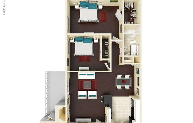 2 beds, 1 bath, 862 sqft, $1,199