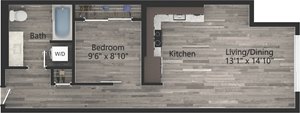 1 bed, 1 bath, 690 sqft, $2,168
