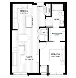 1 bed, 1 bath, 725 sqft, $1,545