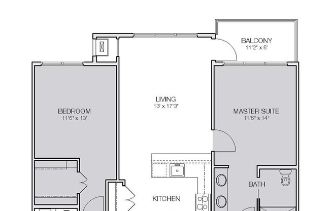 2 beds, 2 baths, 1,192 sqft, $1,850, Unit B111