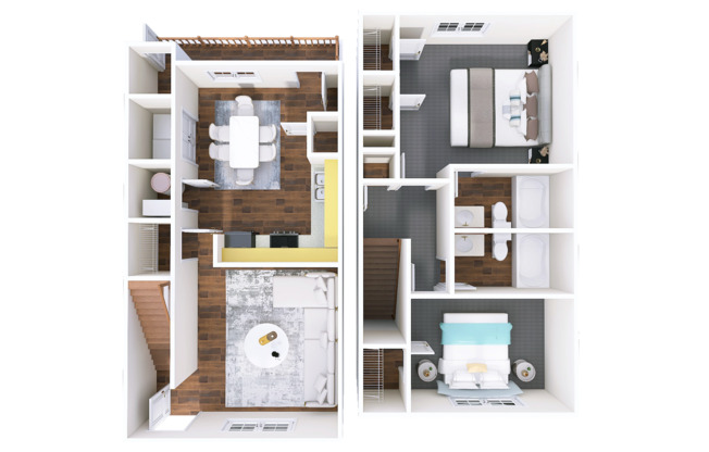 2 beds, 2 baths, 1,093 sqft, $1,407