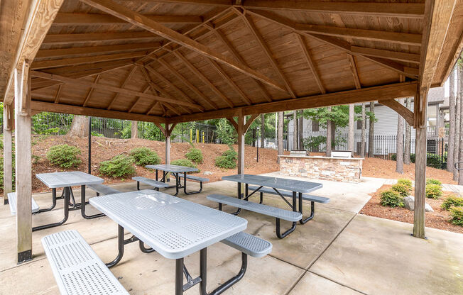 Picnic area at Elme Marietta Apartments, Marietta, GA, 30067