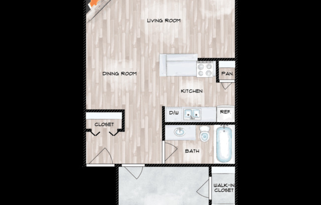 1 bed, 1 bath, 682 sqft, $954