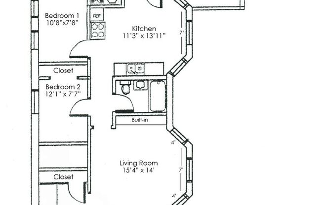 3 beds, 1 bath, 950 sqft, $2,700, Unit 101