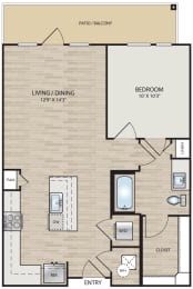 1 bed, 1 bath, 736 sqft, $1,963