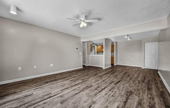 Living Area with Ceiling Fan