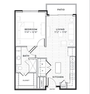 1 bed, 1 bath, 688 sqft, $1,615