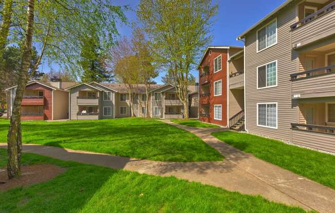 our apartments have a spacious courtyard with green grass