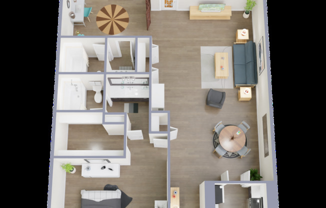 1 bed, 2 baths, 1,122 sqft, $1,075