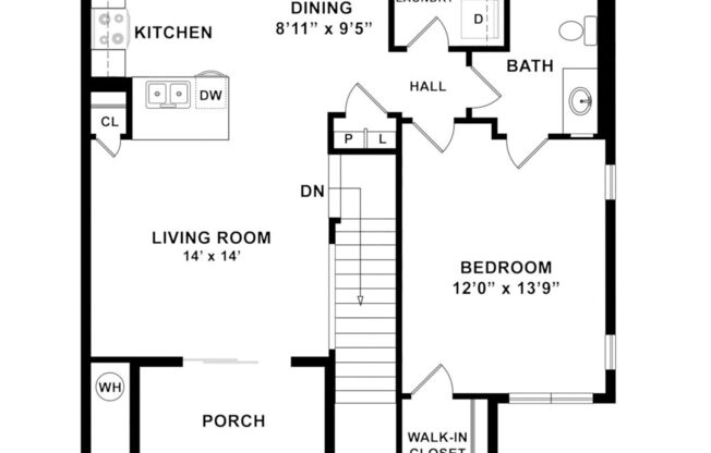 1 bed, 1 bath, 898 sqft, $1,778